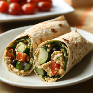 Mediterranean Veggie Wrap with Hummus