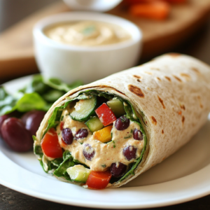 Mediterranean Veggie Wrap with Hummus