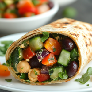 Mediterranean Veggie Wrap with Hummus