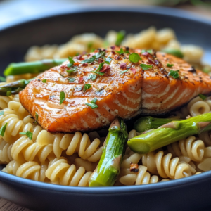 Salmon with Pasta and Asparagus