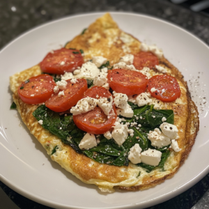 Spinach Tomato and Feta Omelette