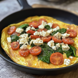 Spinach Tomato and Feta Omelette