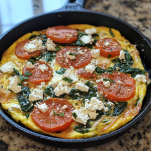 Spinach Tomato and Feta Omelette