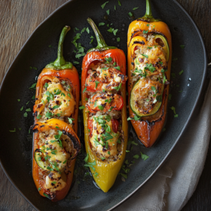 Stuffed Bell Pepper Boats 