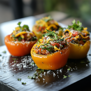 Stuffed Bell Pepper Boats 