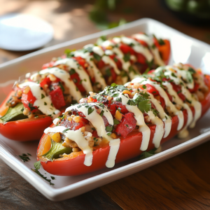 Stuffed Bell Pepper Boats 