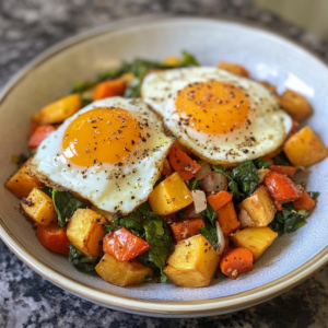 Sweet Potato Hash with Fried Eggs