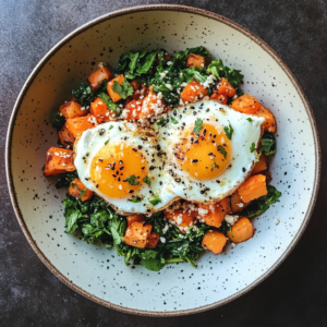 Sweet Potato Hash with Fried Eggs