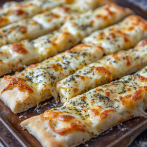 cheesy garlic breadsticks with pizza dough