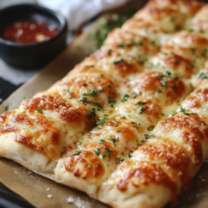 cheesy garlic breadsticks with pizza dough