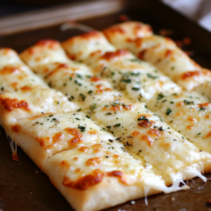 cheesy garlic breadsticks with pizza dough