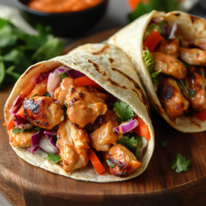 Firecracker chicken wraps