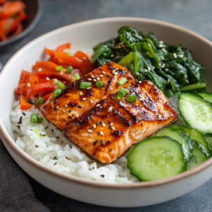 miso glazed salmon bowl