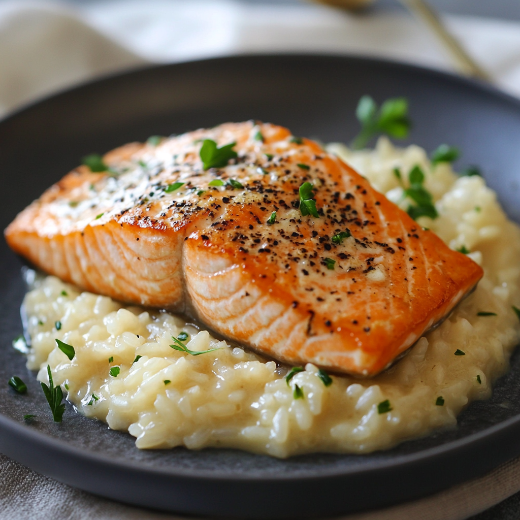 Salmon Risotto Pics Salmon and Risotto - Sizzl Recipes